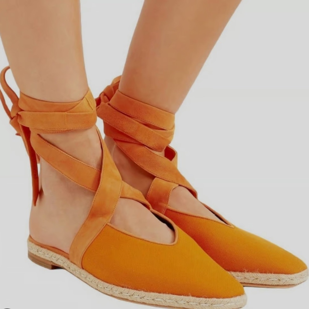 Jw Anderson Suede-trimmed canvas espadrilles